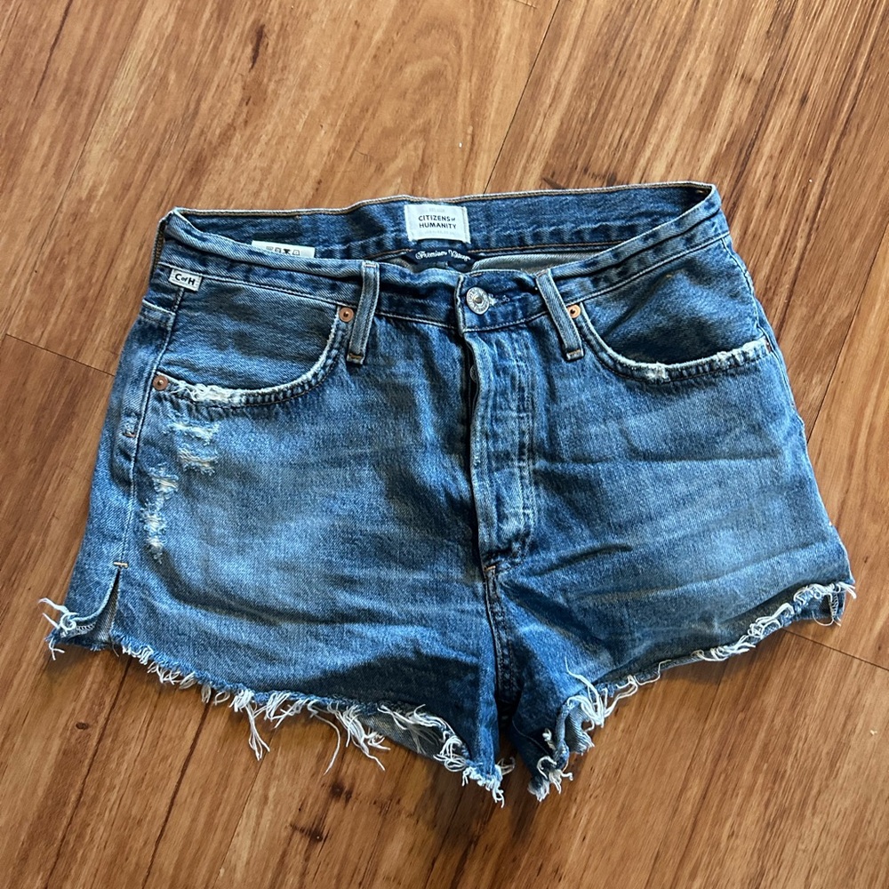 Citizens of Humanity Distressed Blue Jean Shorts